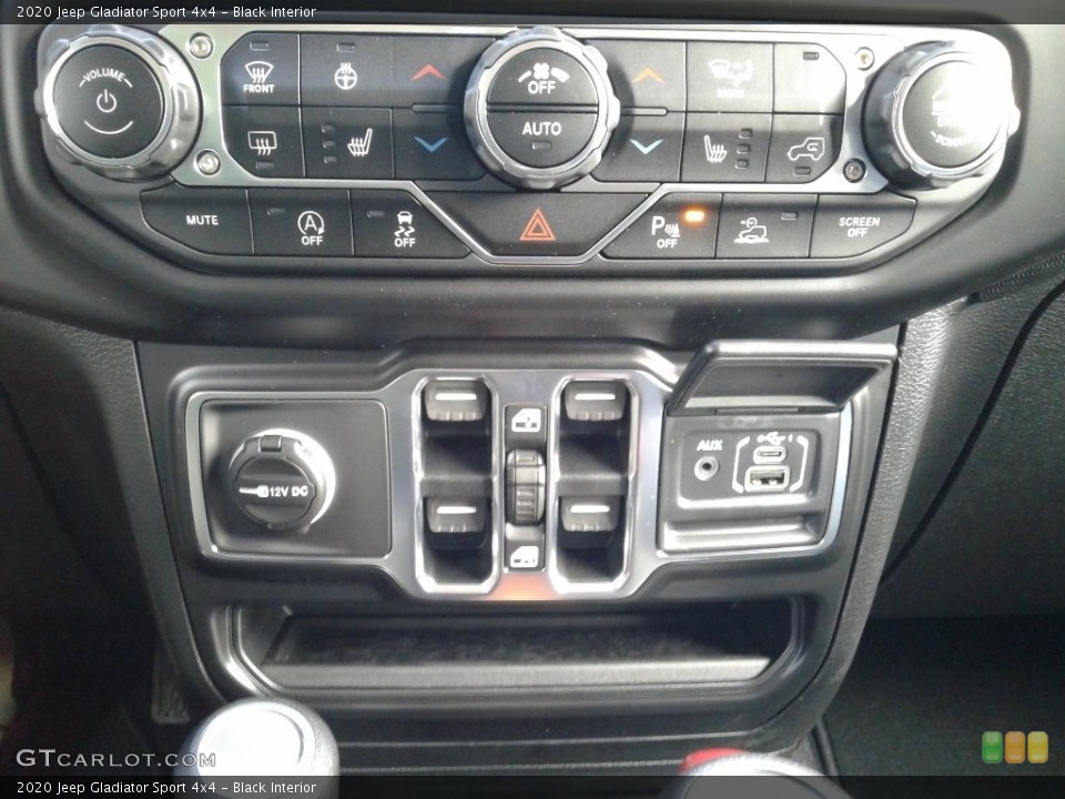 Black Interior Controls for the 2020 Jeep Gladiator Sport 4x4 #136284170
