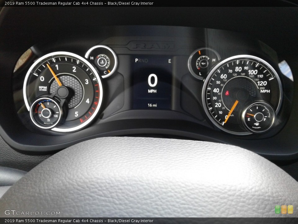 Black/Diesel Gray Interior Gauges for the 2019 Ram 5500 Tradesman Regular Cab 4x4 Chassis #136284932