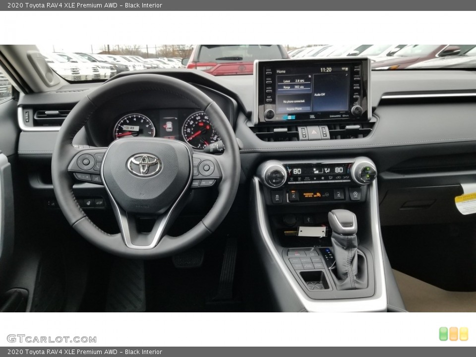 Black Interior Dashboard for the 2020 Toyota RAV4 XLE Premium AWD #136289402