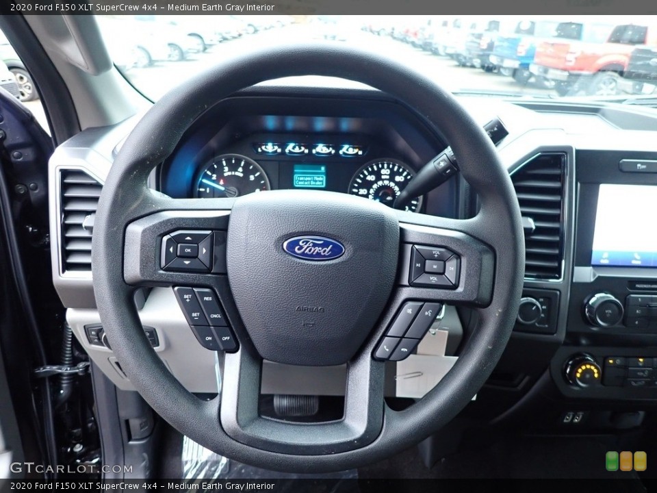 Medium Earth Gray Interior Steering Wheel for the 2020 Ford F150 XLT SuperCrew 4x4 #136292318