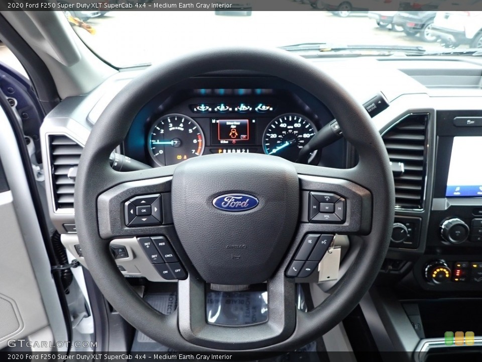 Medium Earth Gray Interior Steering Wheel for the 2020 Ford F250 Super Duty XLT SuperCab 4x4 #136293470