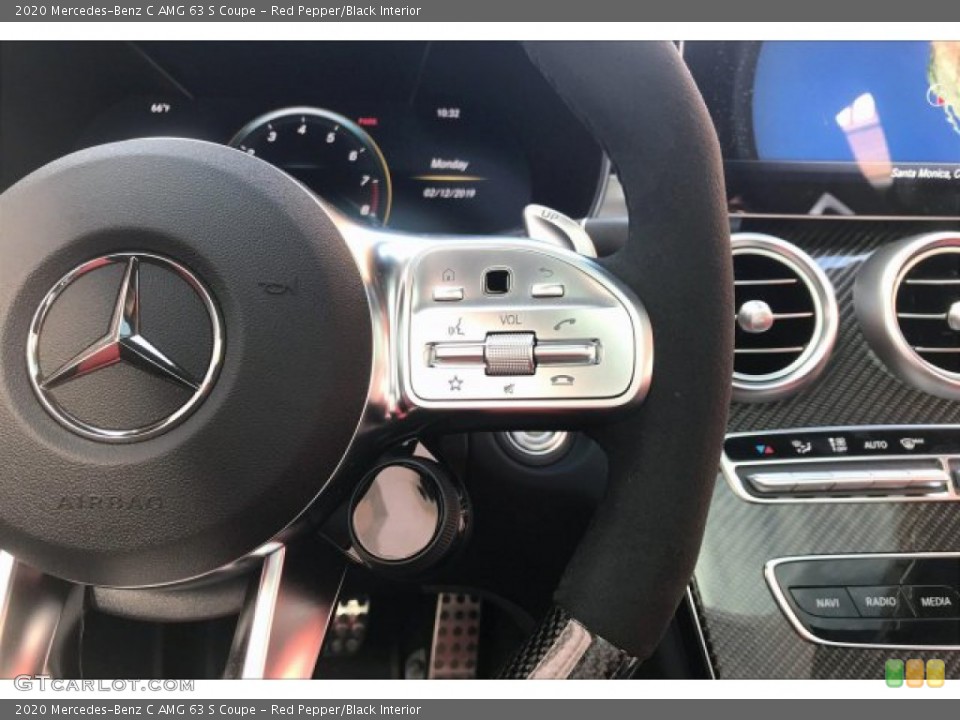 Red Pepper/Black Interior Steering Wheel for the 2020 Mercedes-Benz C AMG 63 S Coupe #136296053
