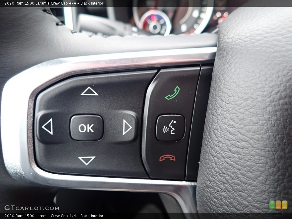 Black Interior Steering Wheel for the 2020 Ram 1500 Laramie Crew Cab 4x4 #136301492
