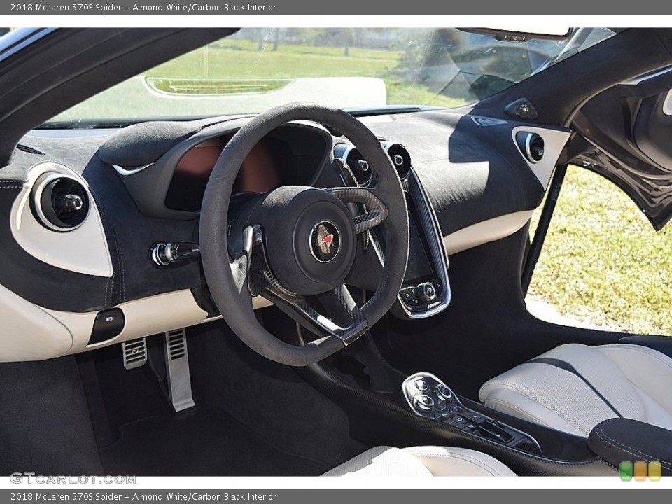 Almond White/Carbon Black Interior Steering Wheel for the 2018 McLaren 570S Spider #136304559