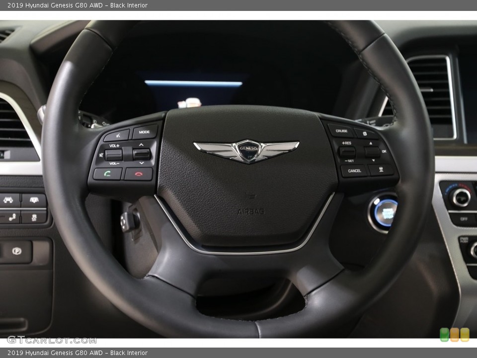 Black Interior Steering Wheel for the 2019 Hyundai Genesis G80 AWD #136319778