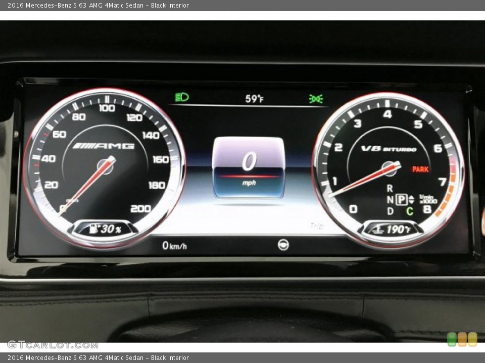 Black Interior Gauges for the 2016 Mercedes-Benz S 63 AMG 4Matic Sedan #136325171