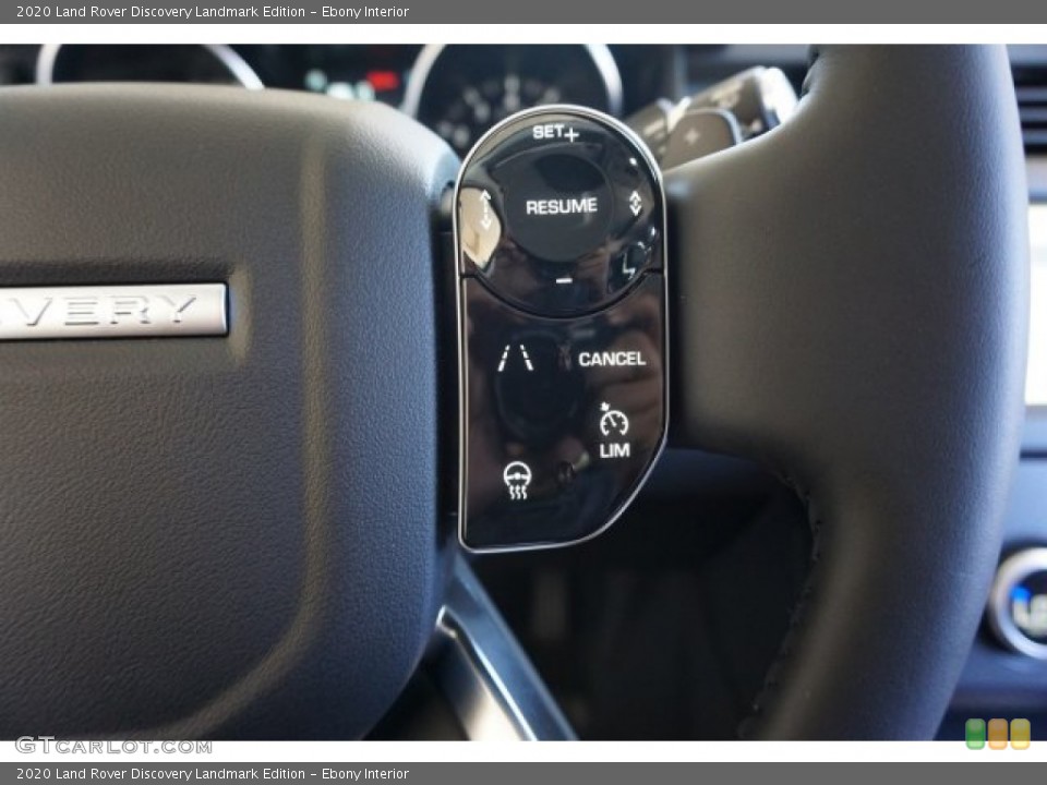 Ebony Interior Steering Wheel for the 2020 Land Rover Discovery Landmark Edition #136329863