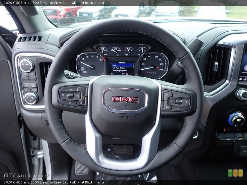 Jet Black Interior Steering Wheel for the 2020 GMC Sierra 1500 Elevation Crew Cab 4WD #136338245