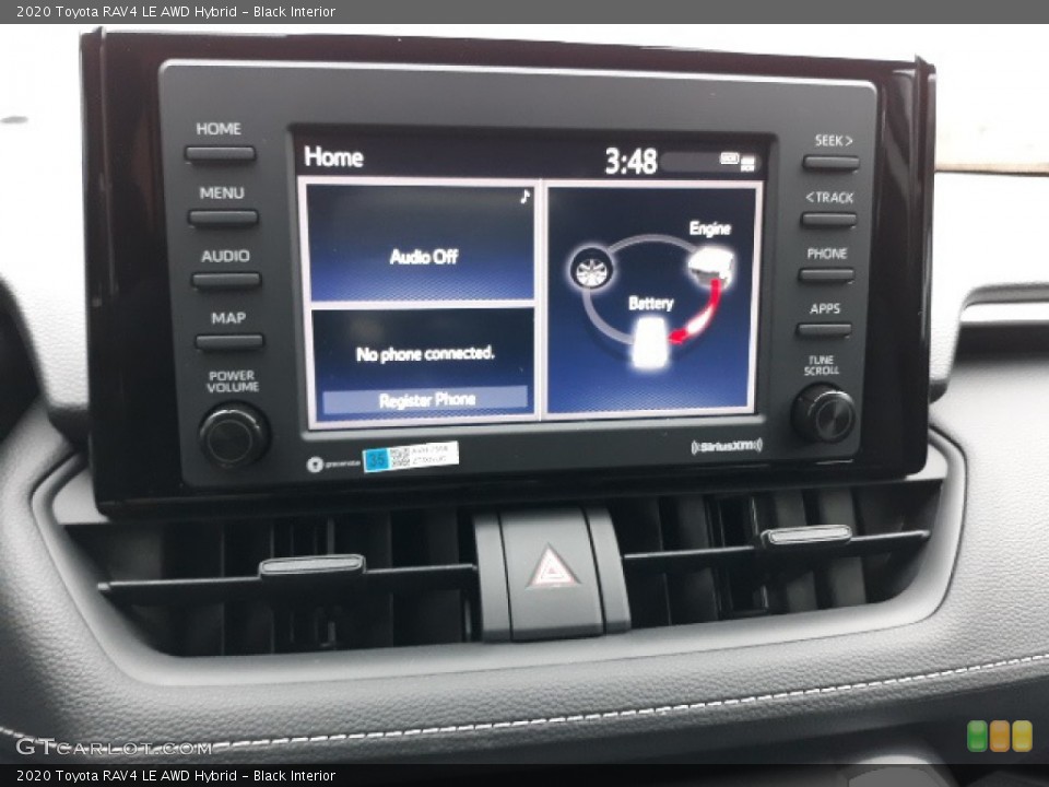 Black Interior Controls for the 2020 Toyota RAV4 LE AWD Hybrid #136350161