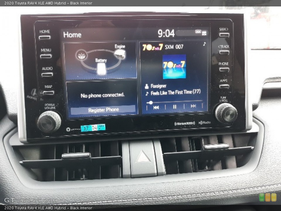 Black Interior Controls for the 2020 Toyota RAV4 XLE AWD Hybrid #136350566