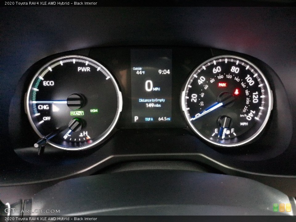 Black Interior Gauges for the 2020 Toyota RAV4 XLE AWD Hybrid #136350671