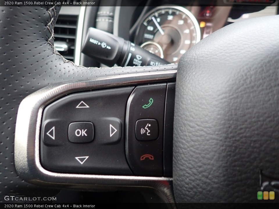 Black Interior Steering Wheel for the 2020 Ram 1500 Rebel Crew Cab 4x4 #136361360