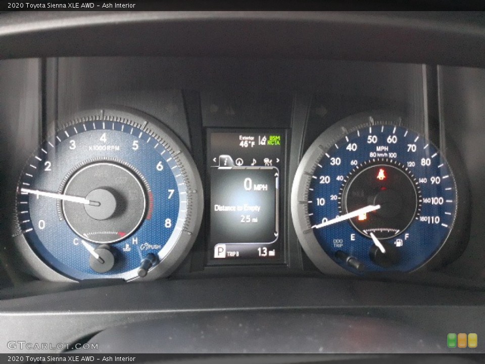 Ash Interior Gauges for the 2020 Toyota Sienna XLE AWD #136362653