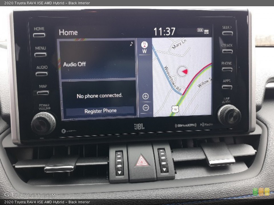 Black Interior Navigation for the 2020 Toyota RAV4 XSE AWD Hybrid #136362746