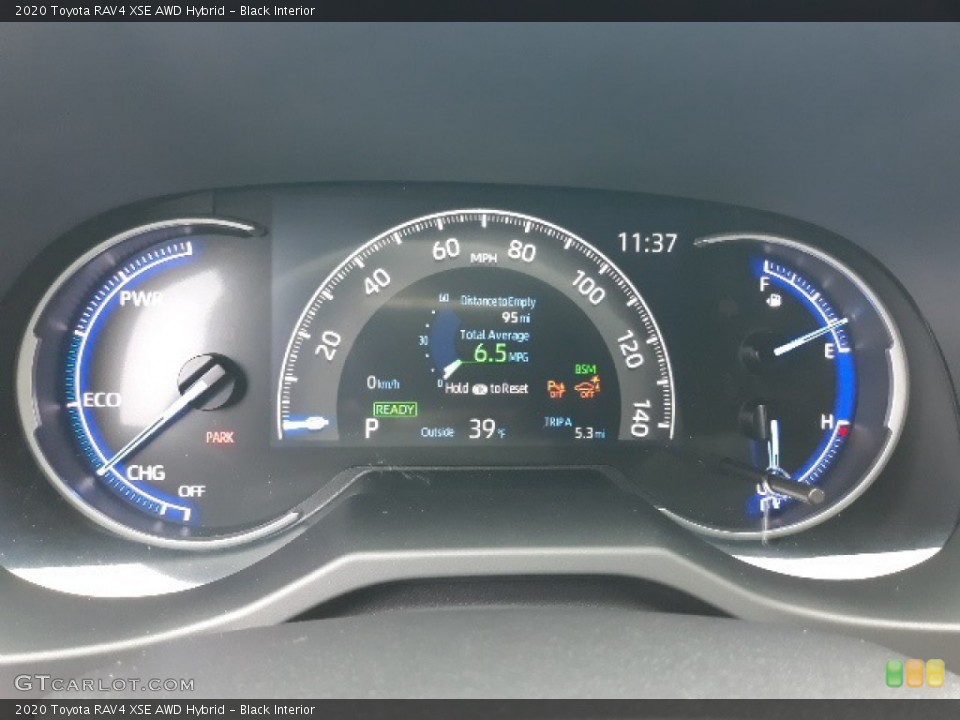 Black Interior Gauges for the 2020 Toyota RAV4 XSE AWD Hybrid #136362752