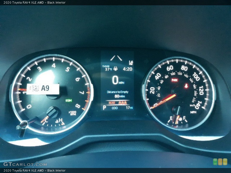 Black Interior Gauges for the 2020 Toyota RAV4 XLE AWD #136364230