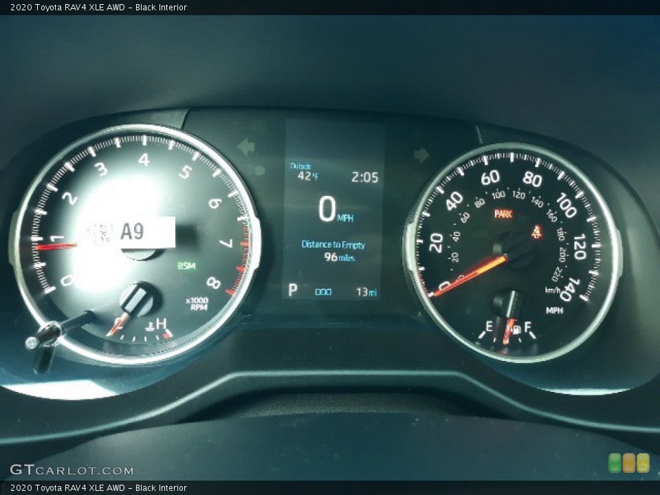 Black Interior Gauges for the 2020 Toyota RAV4 XLE AWD #136366546