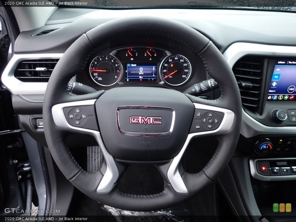 Jet Black Interior Steering Wheel for the 2020 GMC Acadia SLE AWD #136372486