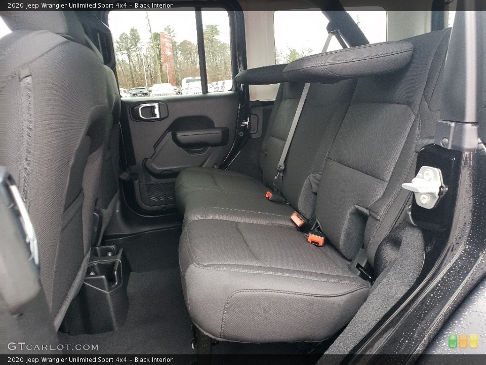 Black Interior Rear Seat for the 2020 Jeep Wrangler Unlimited Sport 4x4 #136373410