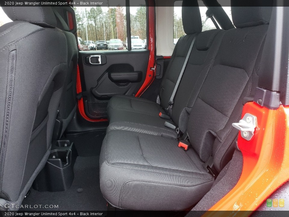 Black Interior Rear Seat for the 2020 Jeep Wrangler Unlimited Sport 4x4 #136374076