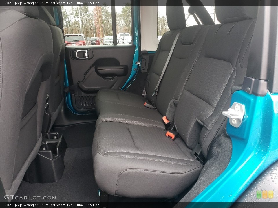 Black Interior Rear Seat for the 2020 Jeep Wrangler Unlimited Sport 4x4 #136374379