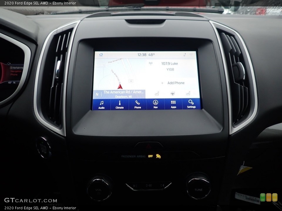 Ebony Interior Navigation for the 2020 Ford Edge SEL AWD #136376290