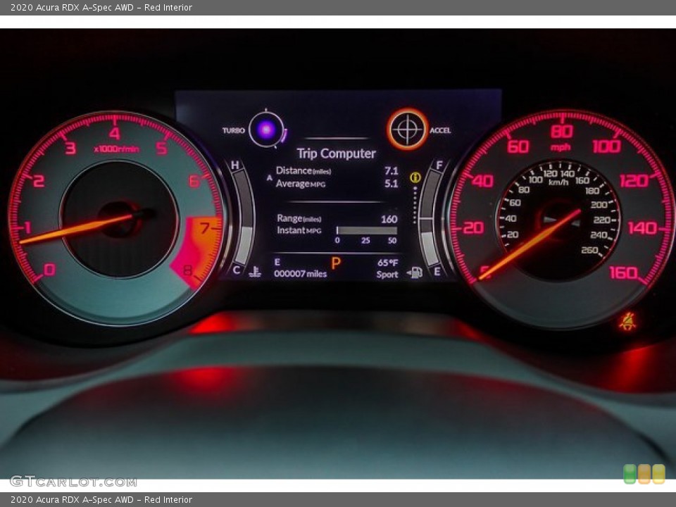 Red Interior Gauges for the 2020 Acura RDX A-Spec AWD #136380712