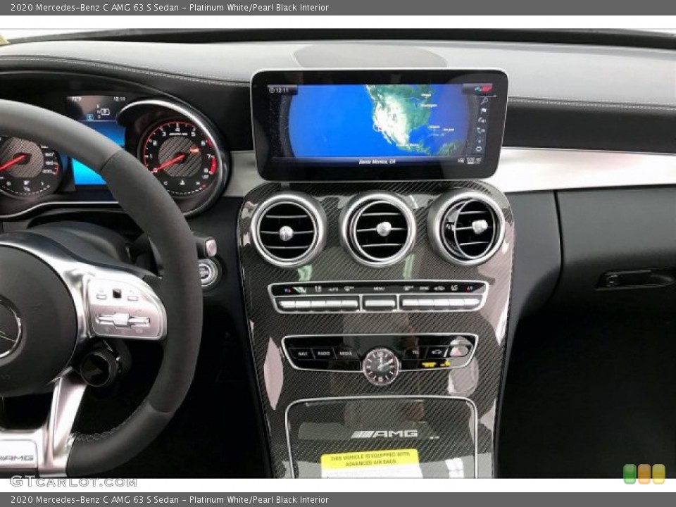 Platinum White/Pearl Black Interior Controls for the 2020 Mercedes-Benz C AMG 63 S Sedan #136394292