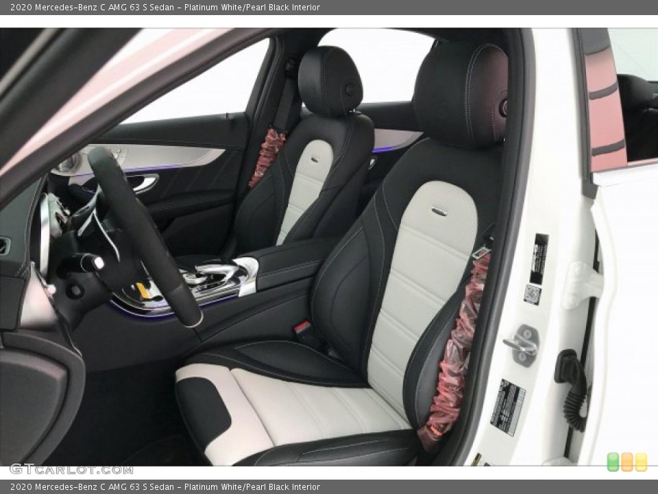 Platinum White/Pearl Black Interior Front Seat for the 2020 Mercedes-Benz C AMG 63 S Sedan #136394451