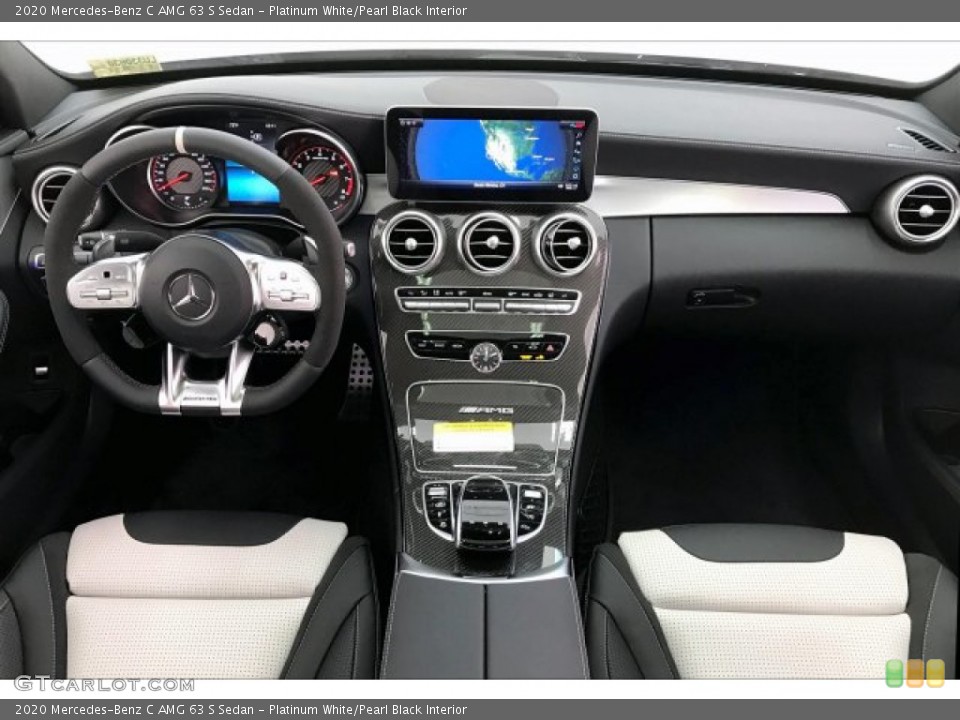 Platinum White/Pearl Black Interior Photo for the 2020 Mercedes-Benz C AMG 63 S Sedan #136394508