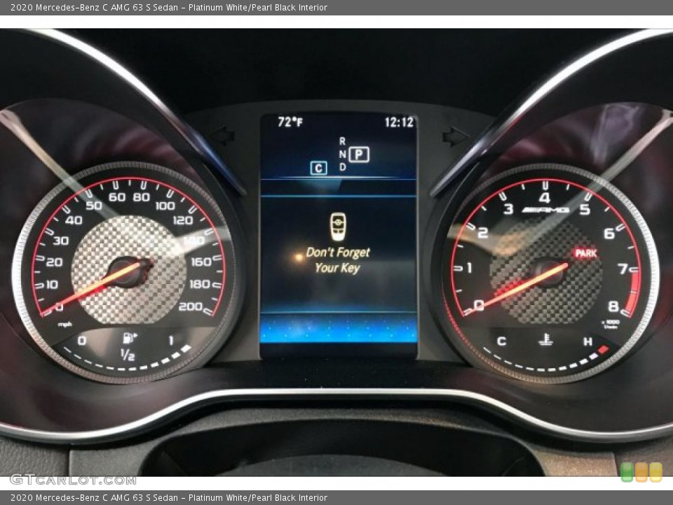 Platinum White/Pearl Black Interior Gauges for the 2020 Mercedes-Benz C AMG 63 S Sedan #136394565