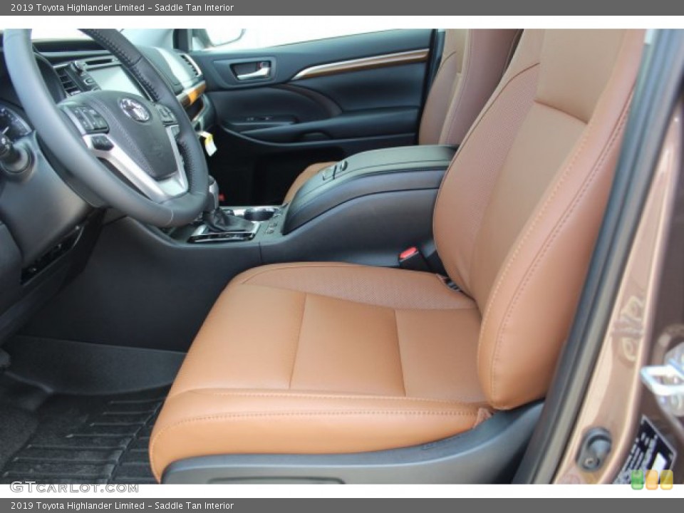 Saddle Tan Interior Front Seat for the 2019 Toyota Highlander Limited #136394616