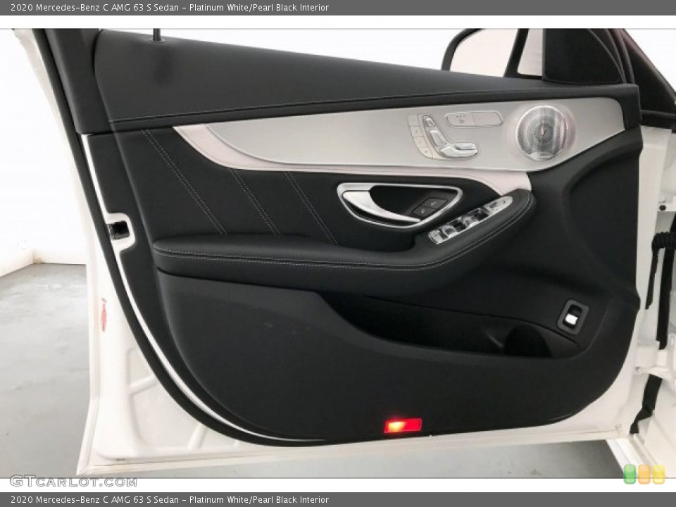 Platinum White/Pearl Black Interior Door Panel for the 2020 Mercedes-Benz C AMG 63 S Sedan #136394655