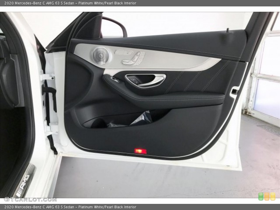 Platinum White/Pearl Black Interior Door Panel for the 2020 Mercedes-Benz C AMG 63 S Sedan #136394739