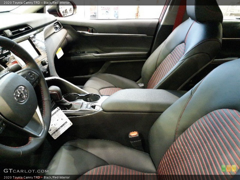 Black/Red Interior Front Seat for the 2020 Toyota Camry TRD #136401168