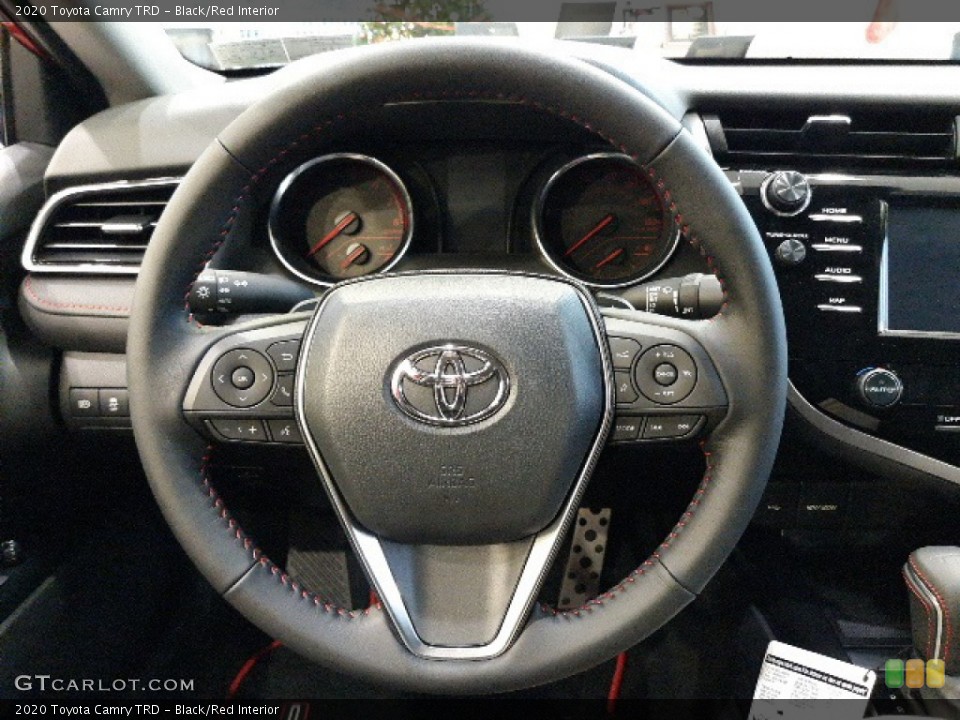 Black/Red Interior Steering Wheel for the 2020 Toyota Camry TRD #136401246
