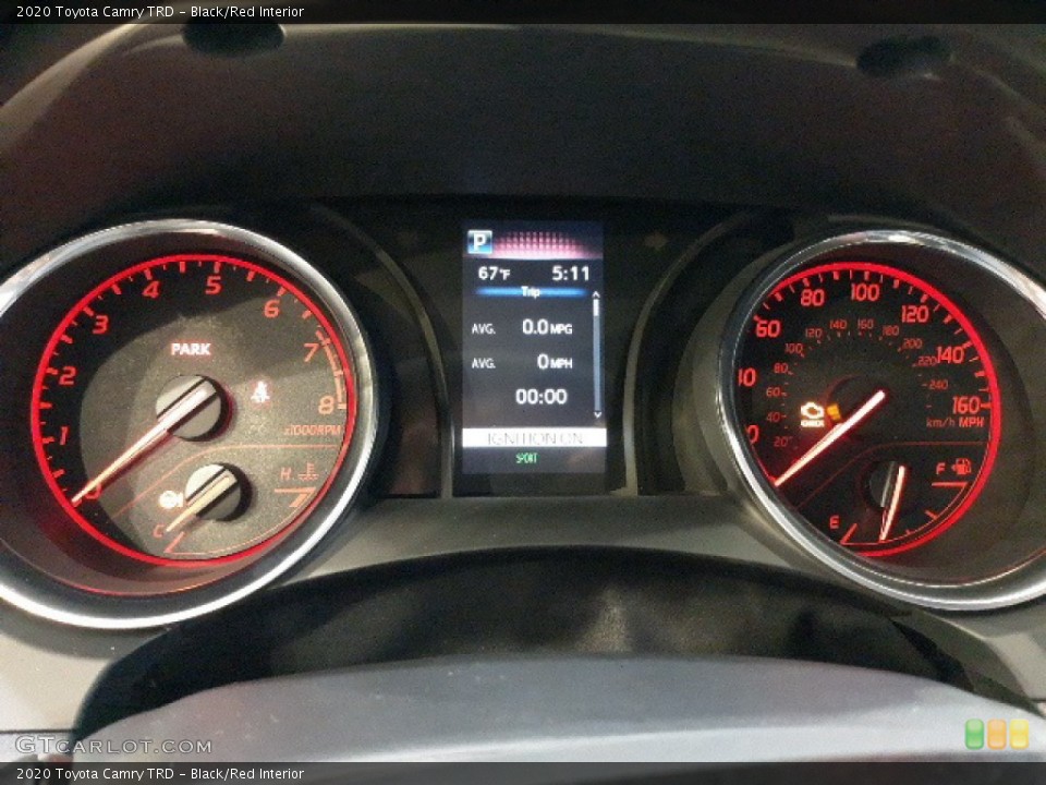 Black/Red Interior Gauges for the 2020 Toyota Camry TRD #136401636