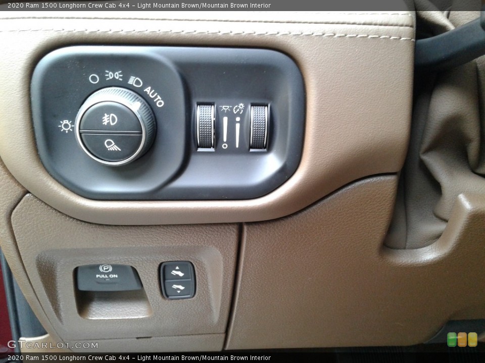 Light Mountain Brown/Mountain Brown Interior Controls for the 2020 Ram 1500 Longhorn Crew Cab 4x4 #136417153