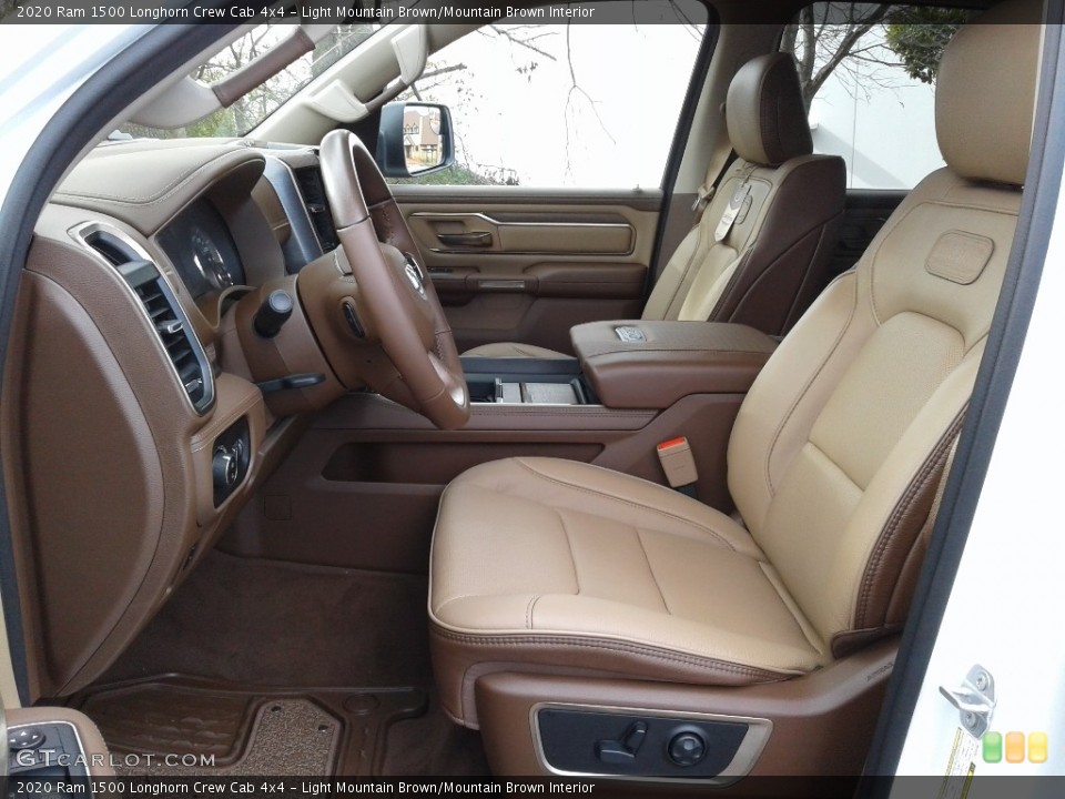 Light Mountain Brown/Mountain Brown Interior Front Seat for the 2020 Ram 1500 Longhorn Crew Cab 4x4 #136419052