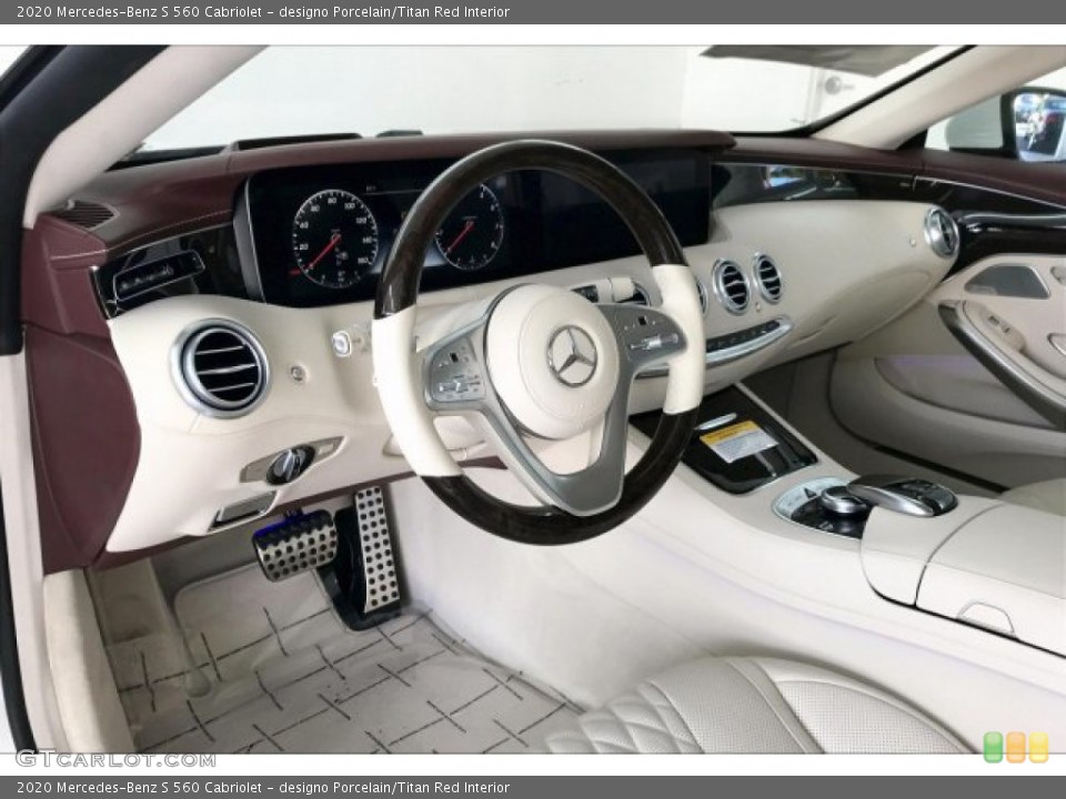designo Porcelain/Titan Red Interior Photo for the 2020 Mercedes-Benz S 560 Cabriolet #136423755