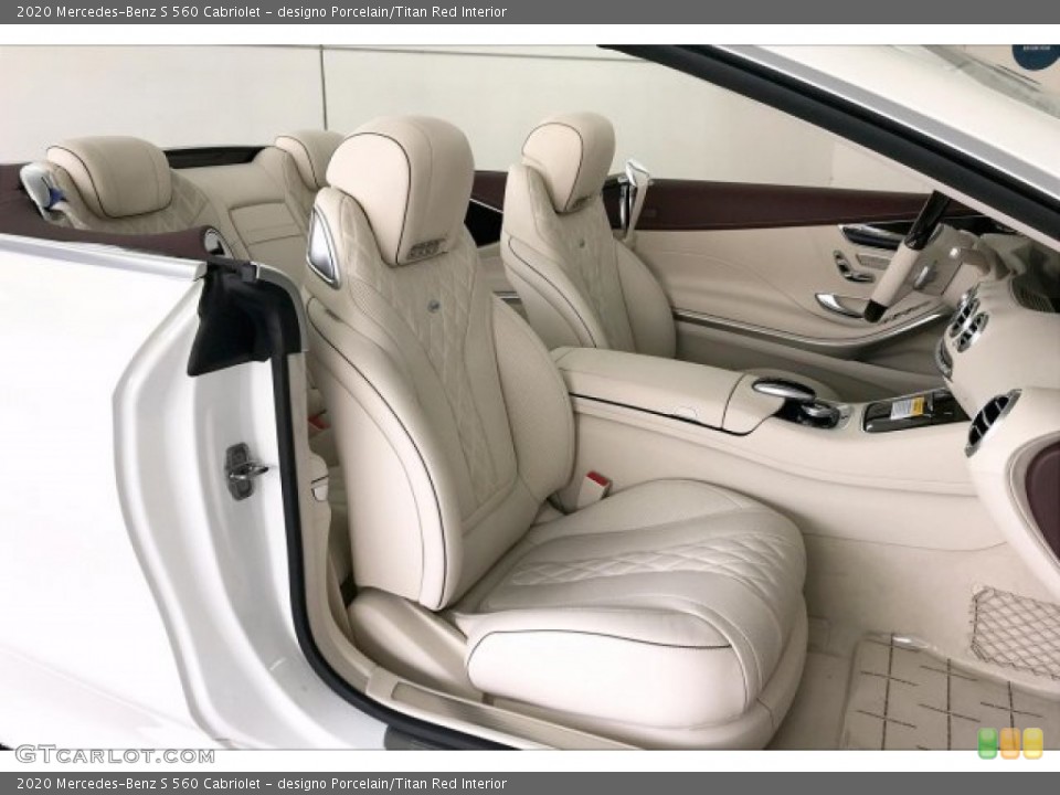 designo Porcelain/Titan Red Interior Front Seat for the 2020 Mercedes-Benz S 560 Cabriolet #136423773