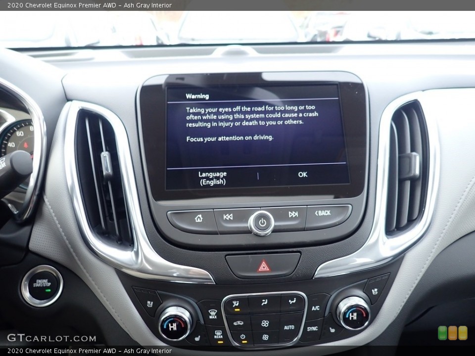 Ash Gray Interior Controls for the 2020 Chevrolet Equinox Premier AWD #136423833