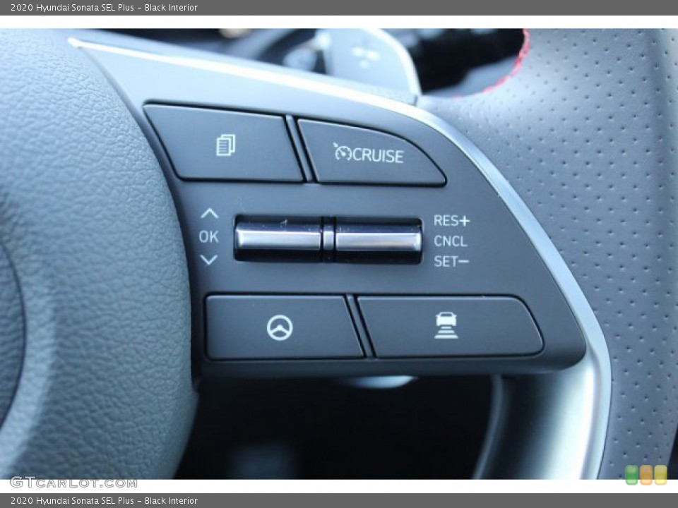 Black Interior Steering Wheel for the 2020 Hyundai Sonata SEL Plus #136431144