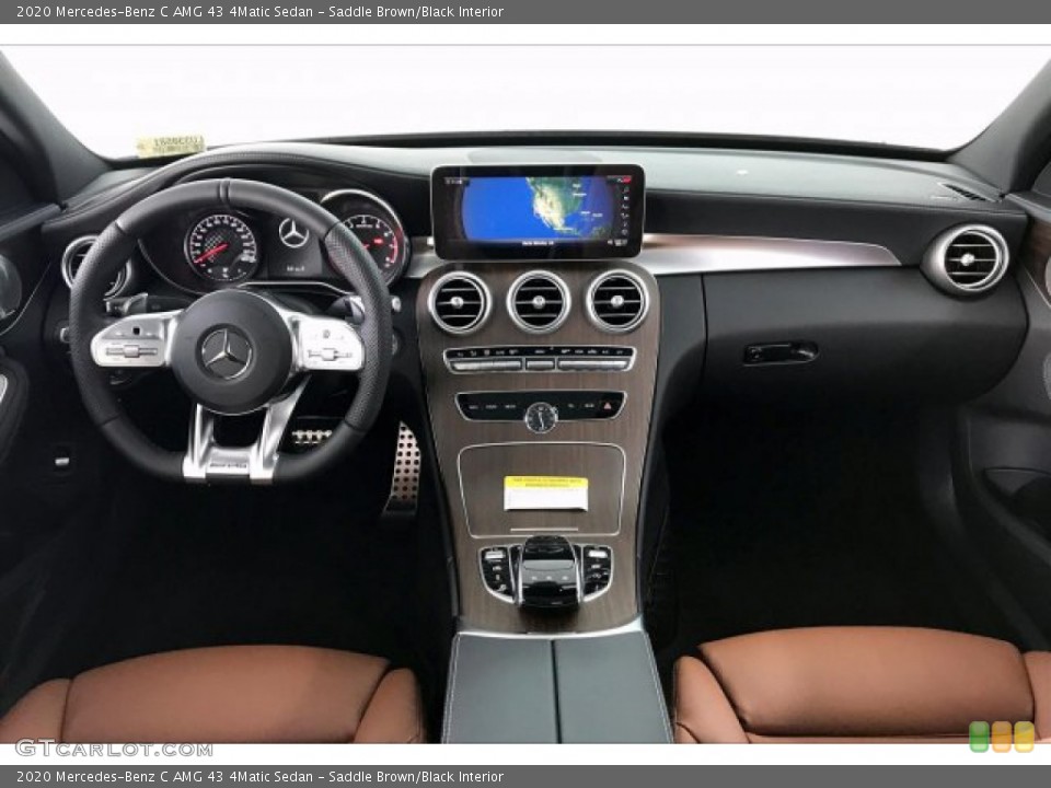 Saddle Brown/Black Interior Dashboard for the 2020 Mercedes-Benz C AMG 43 4Matic Sedan #136436994