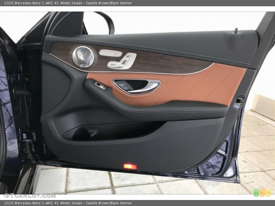 Saddle Brown/Black Interior Door Panel for the 2020 Mercedes-Benz C AMG 43 4Matic Sedan #136437222
