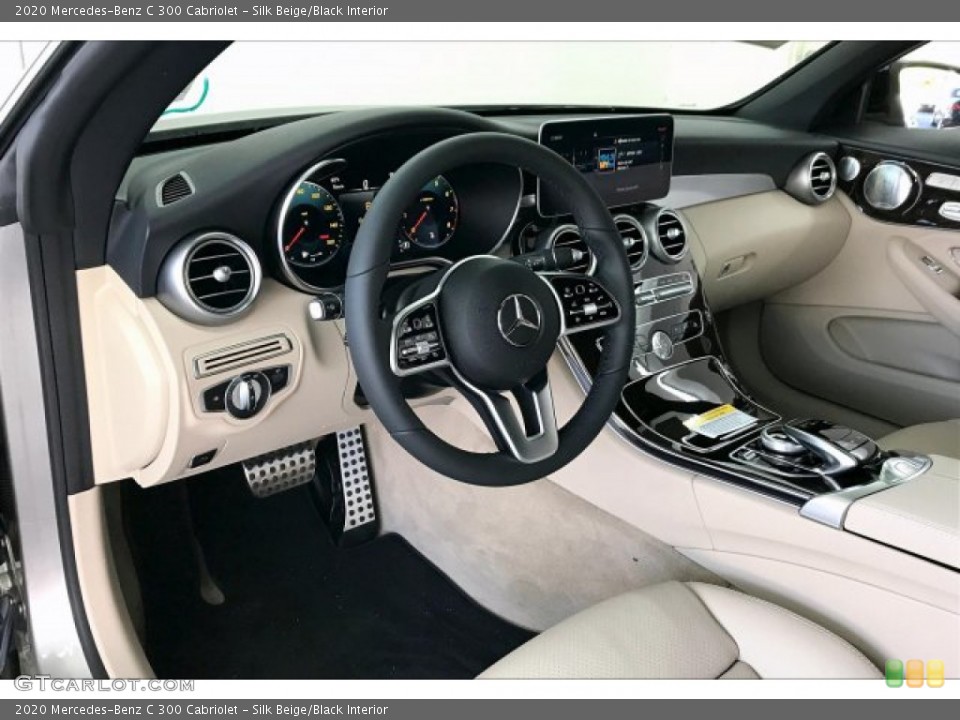 Silk Beige/Black Interior Photo for the 2020 Mercedes-Benz C 300 Cabriolet #136439244