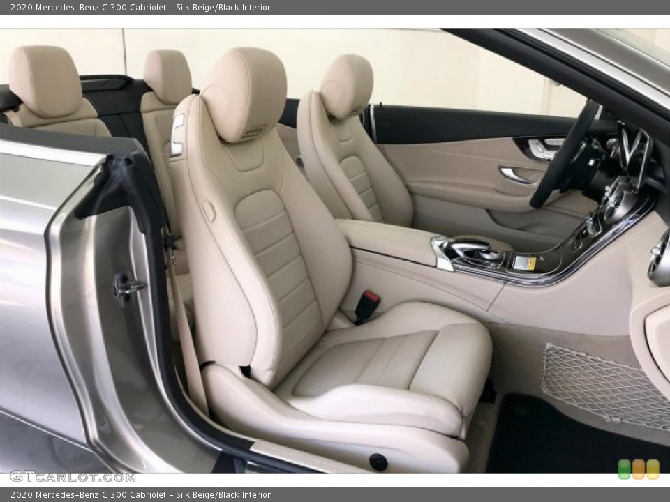 Silk Beige/Black Interior Front Seat for the 2020 Mercedes-Benz C 300 Cabriolet #136439256