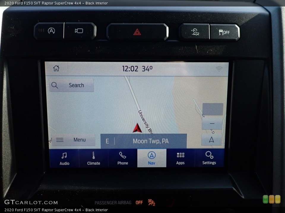 Black Interior Navigation for the 2020 Ford F150 SVT Raptor SuperCrew 4x4 #136439538