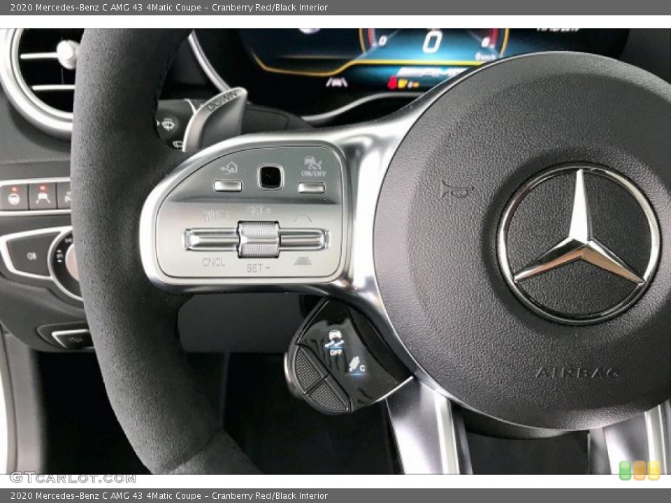 Cranberry Red/Black Interior Steering Wheel for the 2020 Mercedes-Benz C AMG 43 4Matic Coupe #136439577