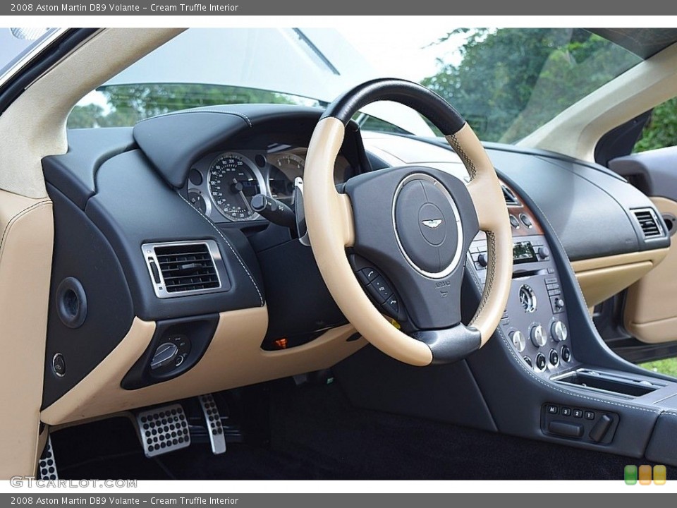 Cream Truffle Interior Steering Wheel for the 2008 Aston Martin DB9 Volante #136443351